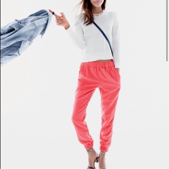 J. Crew Pants - J. Crew Turner Linen Jogger Pants in Coral
